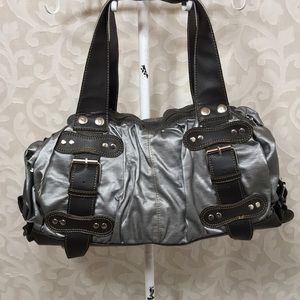 Grey and Brown Handbag